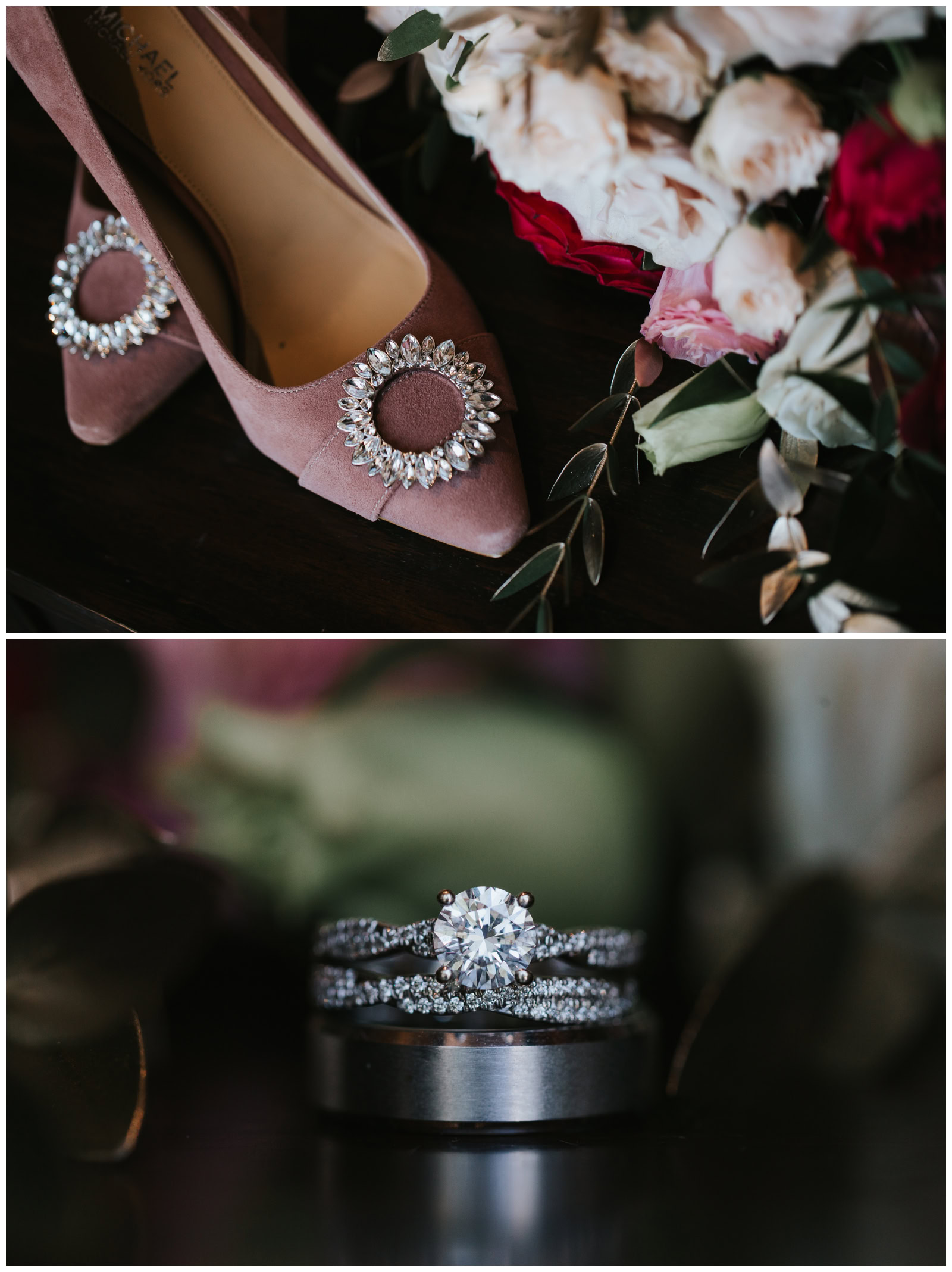 Beautiful bridal shoes and bouquet for Genalisse & David's wedding at Briza on the Bay.